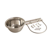 New In stock removable stainless steel pet kennel hanging dog crate bowl