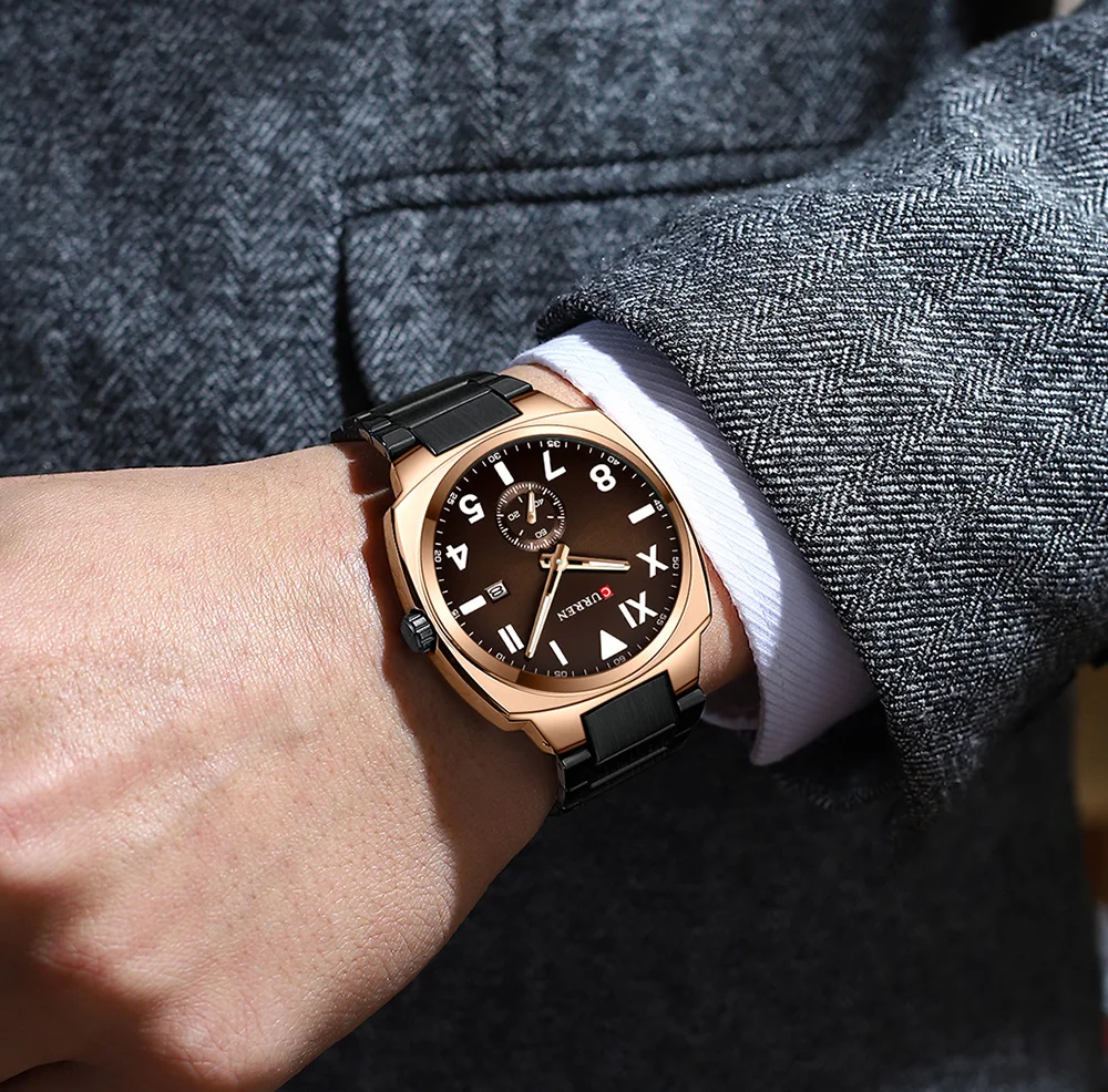 CURREN 8472 Watch for Man Luxury Man Wristwatch 3ATM Waterproof Quartz Watches Luminous Hands with Date Relogio Masculino