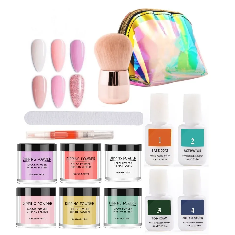 Оптовая продажа набор быстросохнущих белых и розовых гель-лаков для ногтей стартовый французского маникюра с активатором базового верхнего покрытия кисточкой