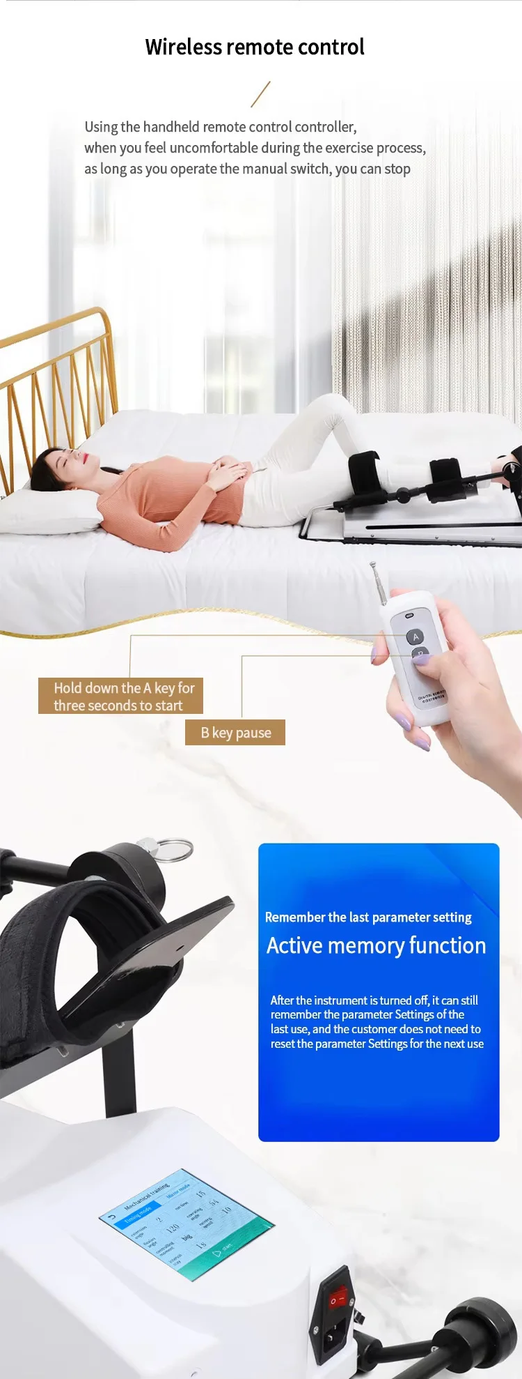 Custom OEM Portable Lightweight Lower Limb Therapy CPM Machine for Knee ...