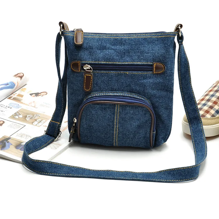 Laidan Denim Shoulder Bags for Women Casual Female Handbags Jeans Bag Large Capacity Travel Canvas Crossbody Bags-Light Blue, Women's, Size: 33*38*