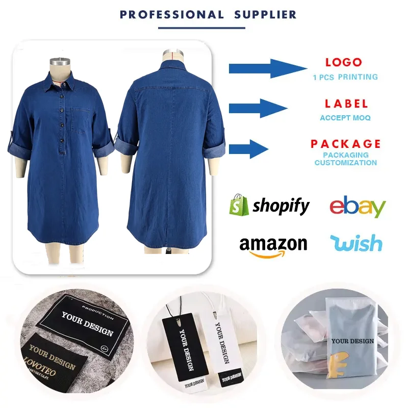 Y218638 Plus Size Denim Dresses Women Casual 3/4 Sleeve Turn-down Collar Jeans Dresses Shirt Denim Dress for Women Ladies| Alibaba.com Y218638 Plus Size Denim Dresses Women Casual 3/4 Sleeve Turn-down Collar Jeans Dresses Shirt Denim Dress for Women Ladies| Alibaba.com