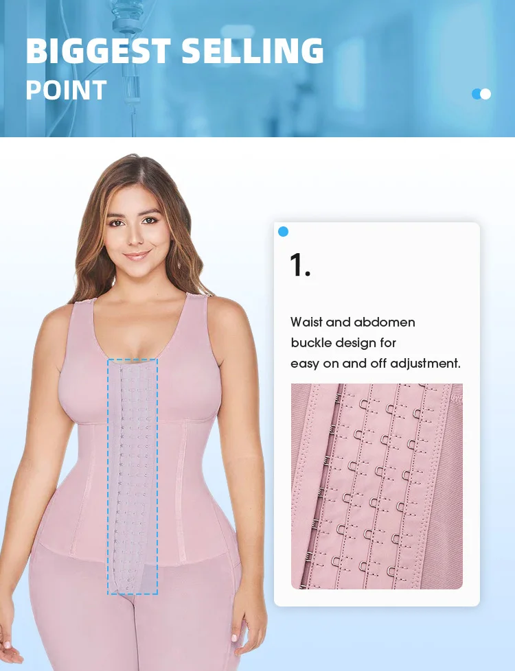 High Compression Girdle Fajas Body Shaper Medical Breathable Garment