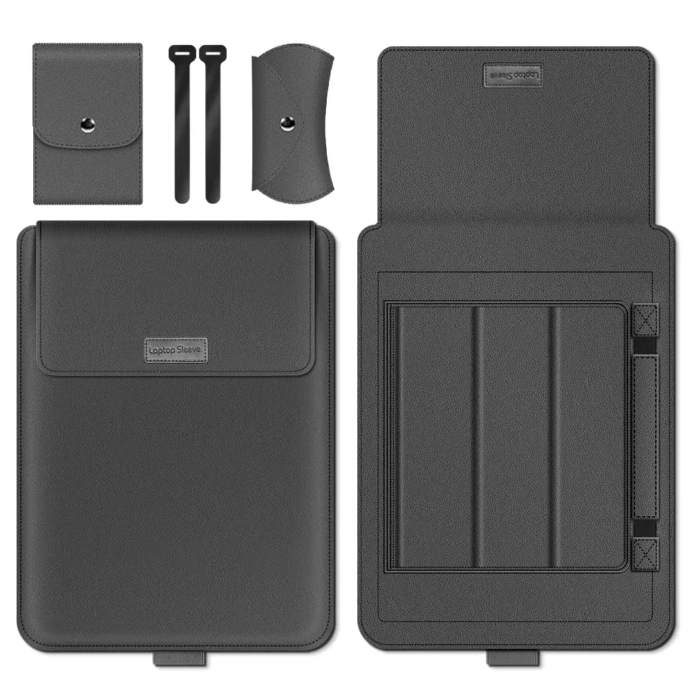 Магнитный складной чехол-рукав для ноутбука из искусственной кожи Laudtec, чехол-подставка для планшета, портативная сумка-чехол для планшета, коврик для мыши, для учёбы, офиса и работы, 13 дюймов, модель Dnb163