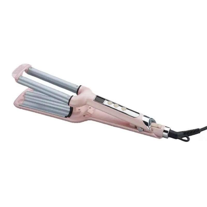 Multi Hair Crimping Iron with Barrel Ceramic Hair Crimper LCD Display  Deep Wavy Hair Curling Iron