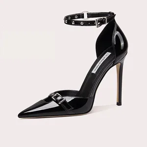 Women's Luxury Diamond Anti-loggedin Summer Slip-On High Heel Ankle Strap Sandals New Trendy Fashion Sandals Wholesale