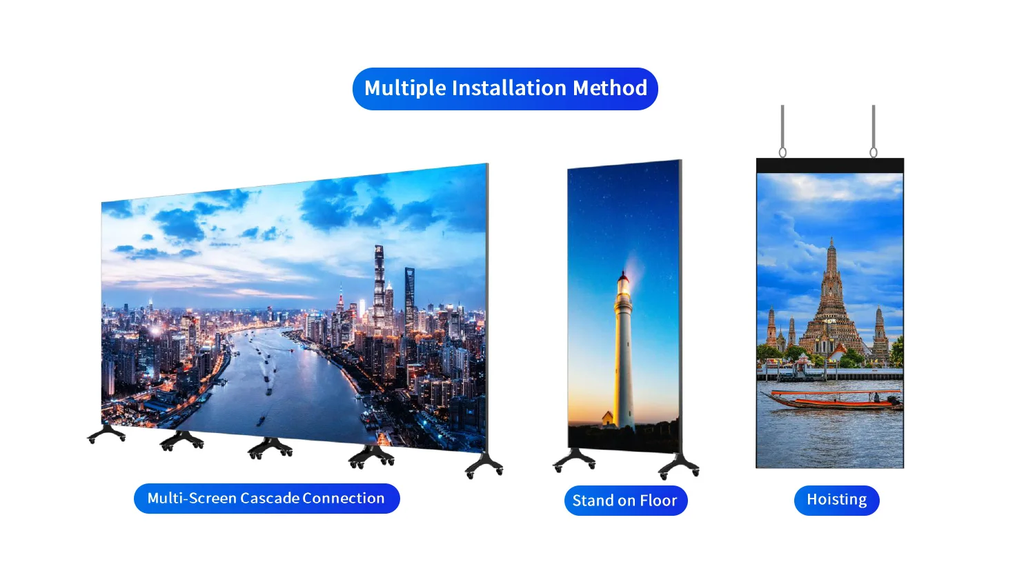 LED poster display used for flexible seasonal retail promotion