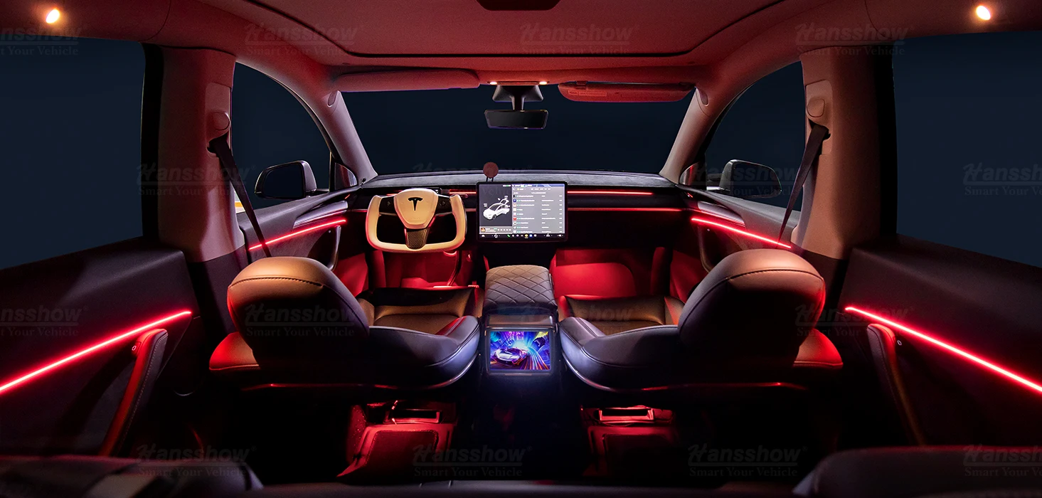 Hansshow Model 3/y Ultra Rgb 64color Ambient Light For Tesla Interior