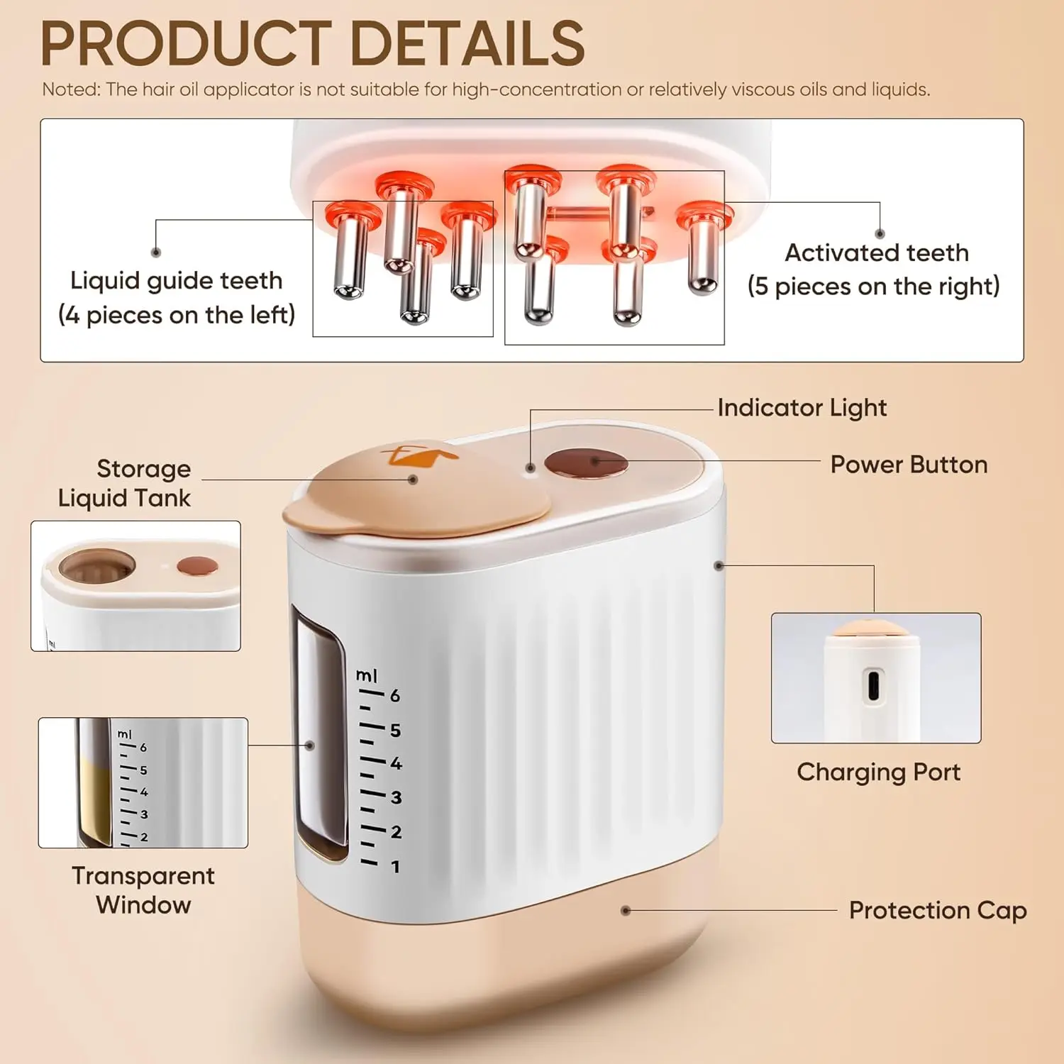 Electric Head Comb Led Red Light Anti Hair Loss Hair Growth Device Electric Scalp Massage Hair
