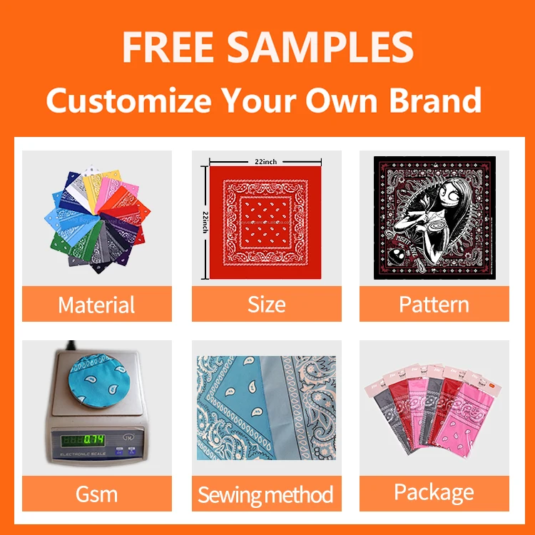 Recycled Rept Bandana Eco Friendly Oem Organic Cotton Bandanas for Sale