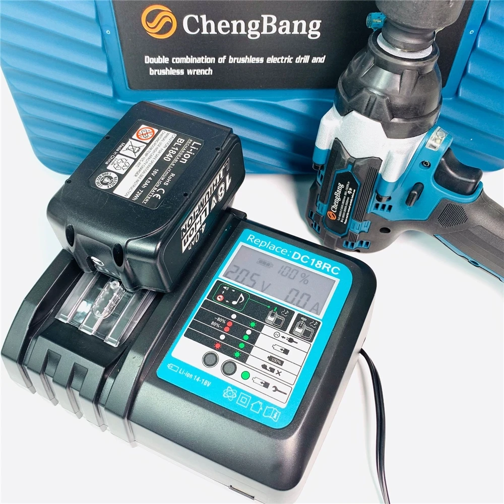 880-1500N. M высококрутящий момент бесщеточный Электрический ударный ключ перезаряжаемый литиевый аккумулятор сверхмощный беспроводной для ремонта автомобиля