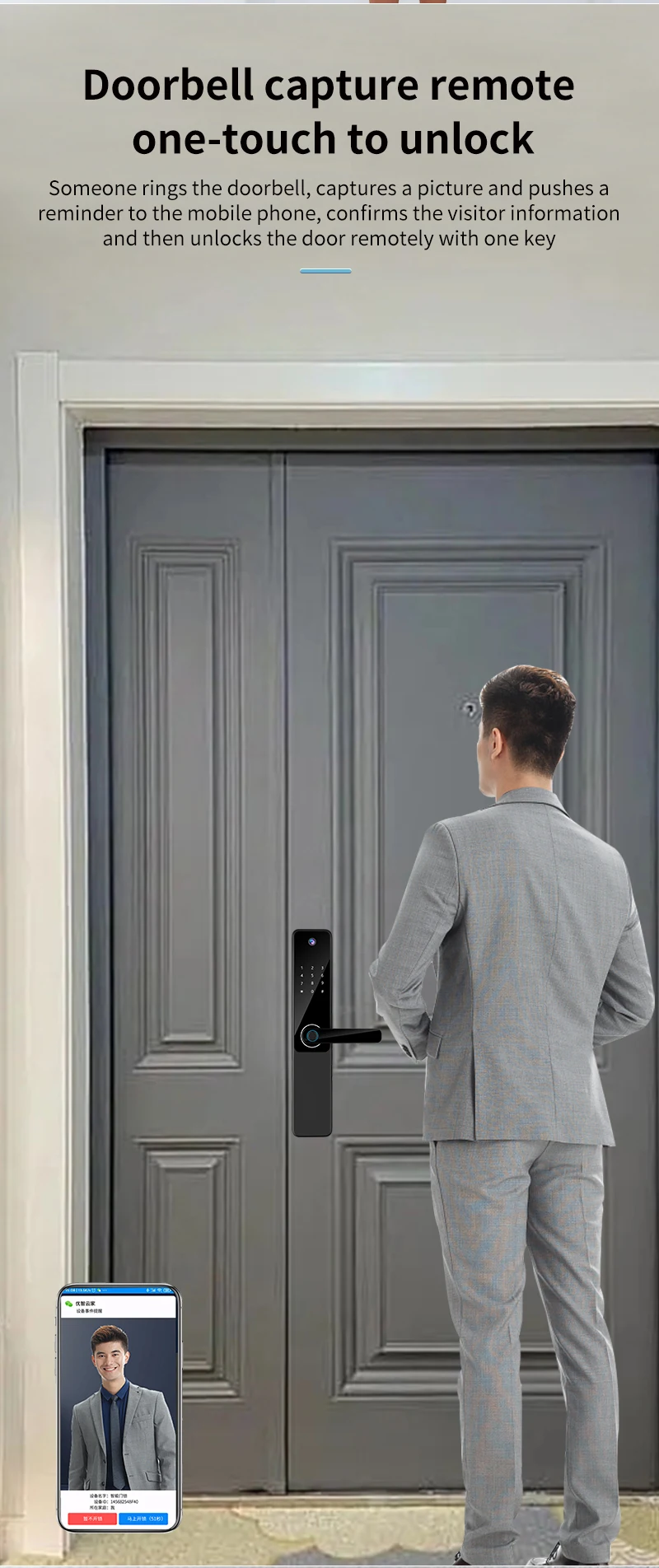 Qleung S802Pro HD Camera Intelligent Fingerprint IC Card Key with WiFi Connectivity Smart Home Tuya Door Lock 10