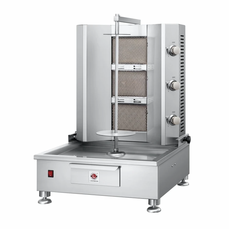 Professional Commercial Kebab Machine with Three Durable Ceramic Burners Automatic Rotating BBQ Grills Shawarma Powered Gas
