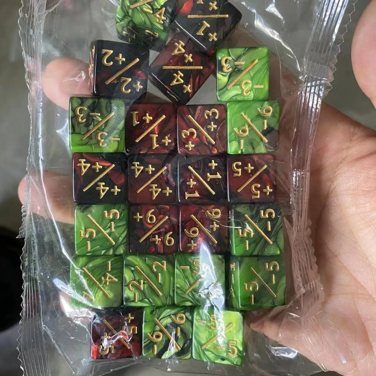 24x/bag 16mm Math Teaching Game D6 Counters +1/+1 Mtg The White & Black