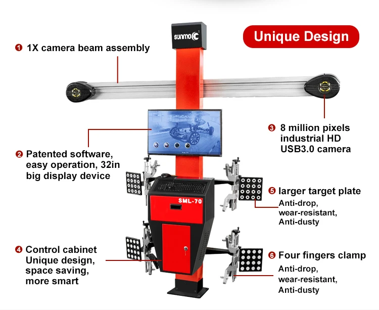 Sunmo Full Set Factory Cheap Price Movable Tire Four Wheel Positioning