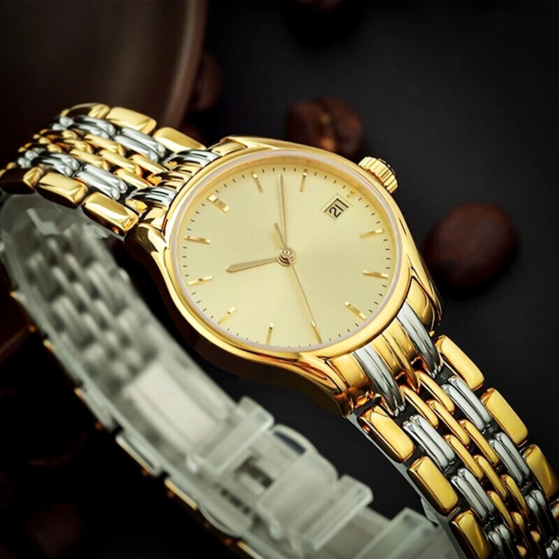 Stainless Steel Chain Watch Create Custom Your Own Band Crystal Sapphire Watch Supplier Gold Women Wrist Watches