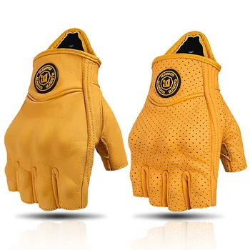 Summer Riding Gloves Blade Motorcycle Gloves – Goatskin Leather, Short Cuff, Knuckle Protection, White/Black, Summer Riding Leather Motorbike Gloves - Foto 8