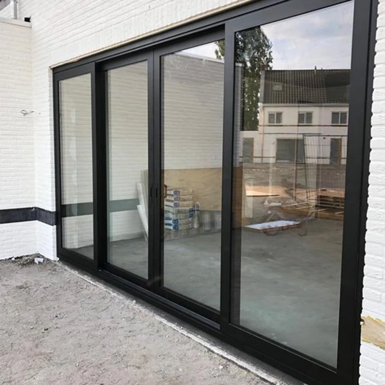 Hurricane Proof NFRC NOA AS2047 Standard Powder Coating Double Glass Automatic Sliding Doors Exterior