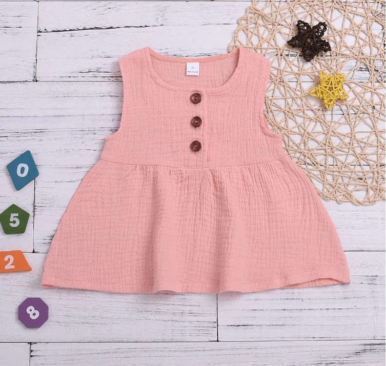 white linen baby dress
