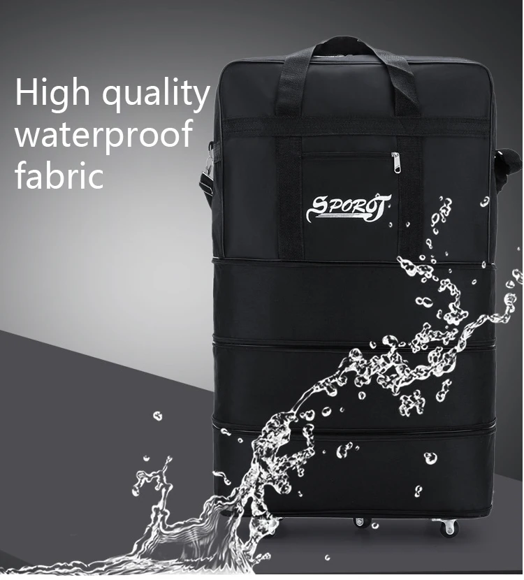 Consignment with Wheels Folding Large Capacity Travel Bag Oxford Cloth Luggage Suitcases