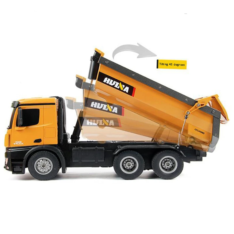 Huina 1573 Mini Remote Control Dump Truck - RC Excavator Toy for