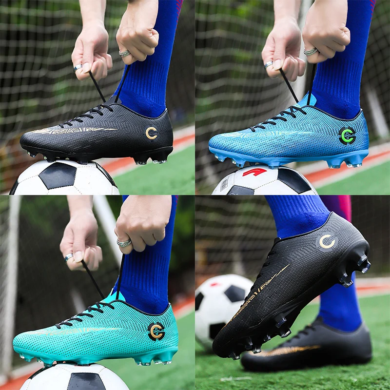 Outdoor Boys Soccer Shoes Cheap High Quality Football Boots High Ankle