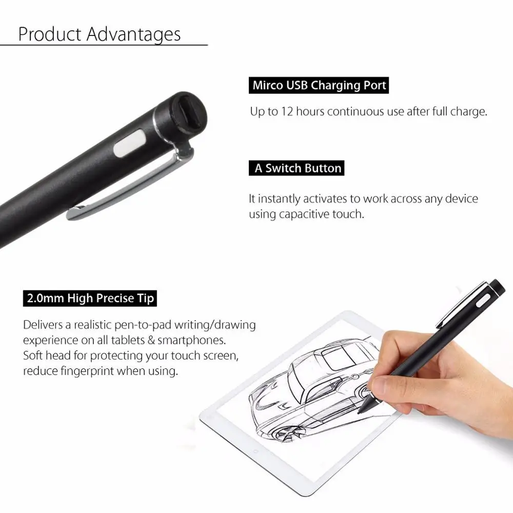 Стилус для сенсорного экрана совместимый с емкостными устройствами сенсорным экраном Прецизионная цифровая