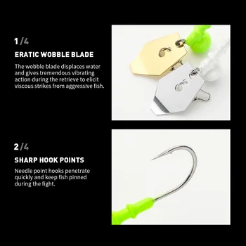 Cheery Steel Alloy 9g 45mm Jig Hooks with Spinner Barbed for Salmon Fishing-Saltwater & Freshwater Use – Metal Jig – view 5