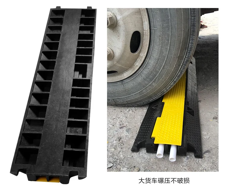 Protective Wire Cord Ramp Driveway Rubber Traffic Speed Bumps Cable Protector