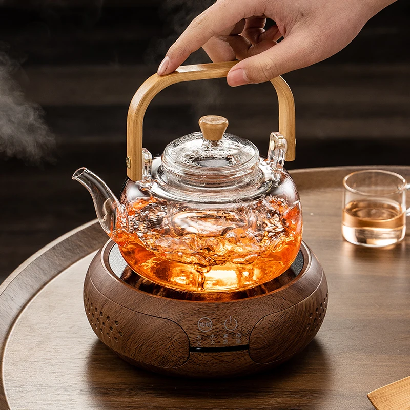 Handmade High Transparent Borosilicate Glass Teapot Heat Resistant Coffee & Tea Set
