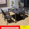 4 chaises + table carrée en bois plastique 120CM