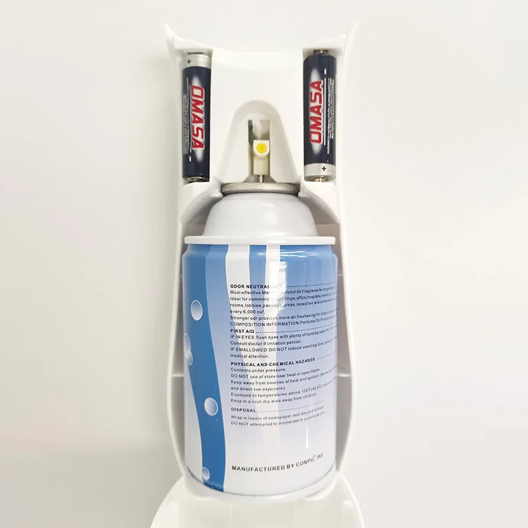 AA Battery Plastic Home Hotel Office Wholesale Battery Operated Wall Mounted Automatic Aerosol Air Freshener