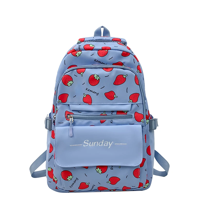 Good-looking Backpack Student Large Capacity Simple Leisure Schoolbag Travel Strawberry Backpack Wholesale 9282