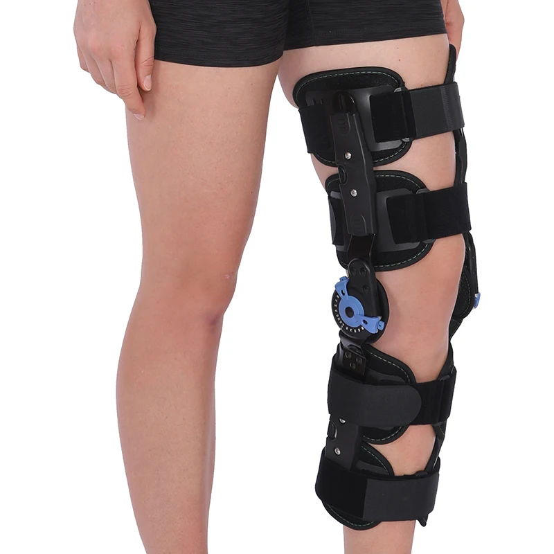 TJ-KM003 Orthopedic Medical Knee Brace Post-Op Protection with Adjustable Angle Nylon Material Comfortable Leg Support