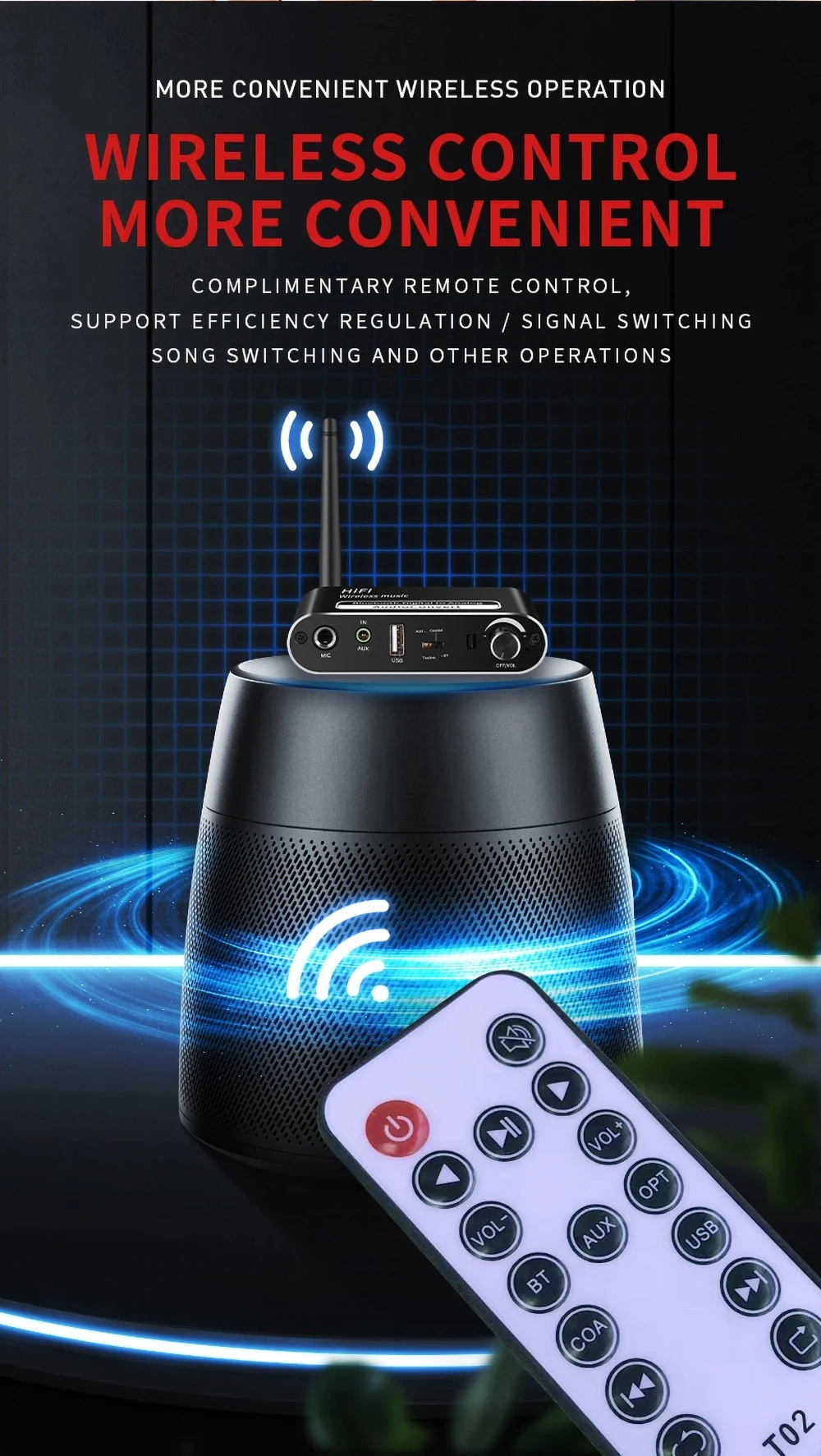 T02 Multifunction Home Audio DAC Bluetooth 5.1 Receiver Adapter With MIC Aux RCA Optical Coaxial Input Output