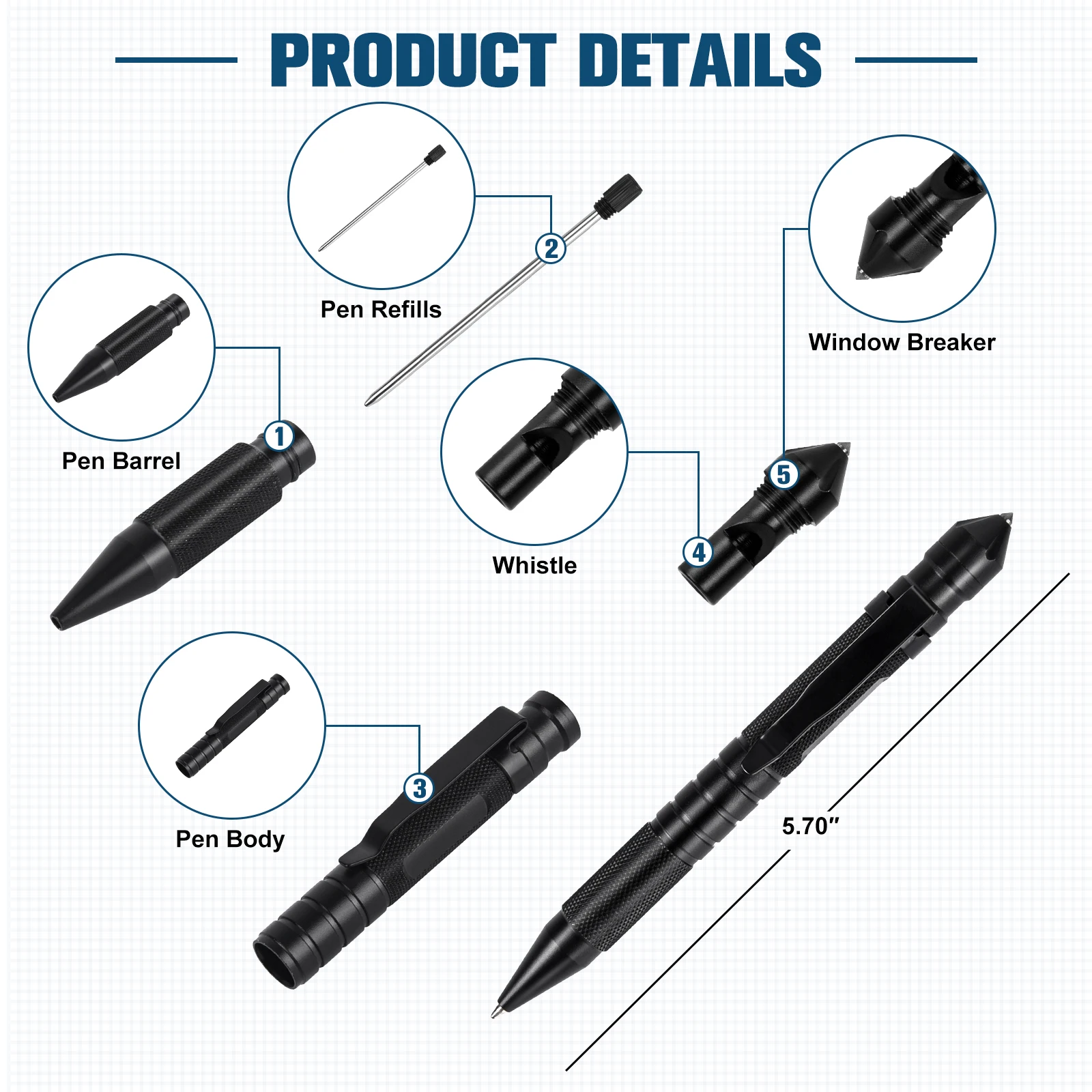 Горячая Распродажа алюминиевая тактическая ручка для письма и самозащиты со стеклянным выключателем