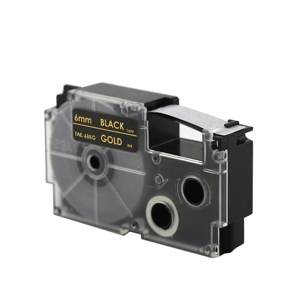 Tatrix 6mm Gold on Black Label Tape Cartridge for Casio