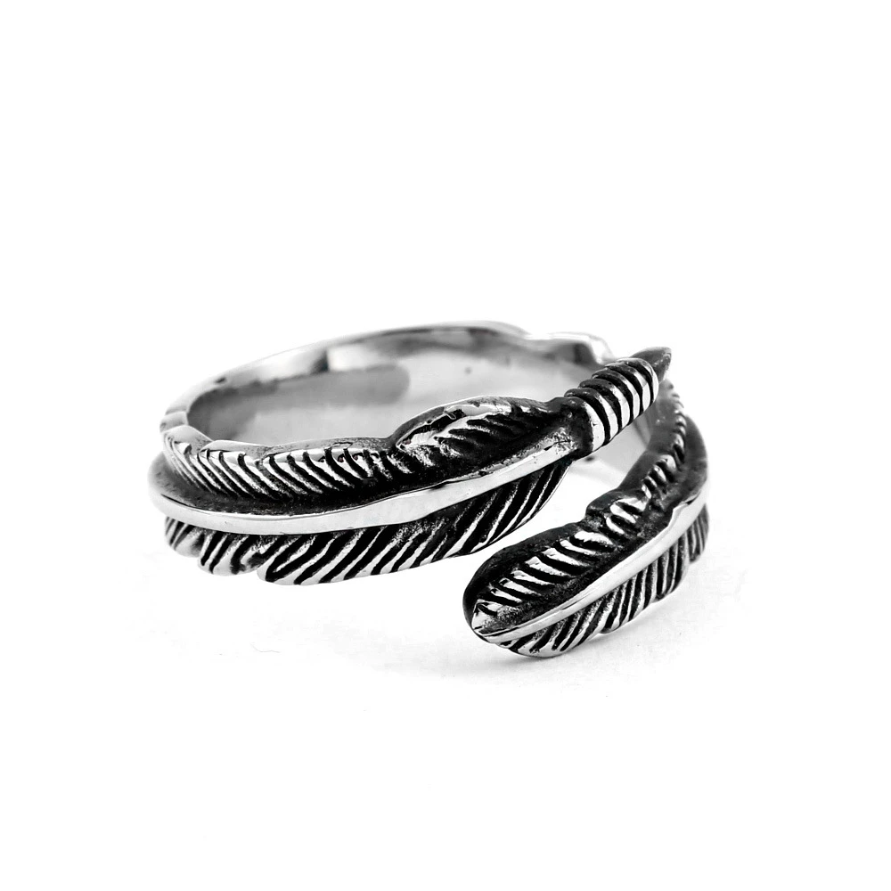 アクセサリー Feather Wrap Ring Indian jewerly SV925 Anubis Ring - Tribal Spirit Feather Wrap Ring by Stainless Steel