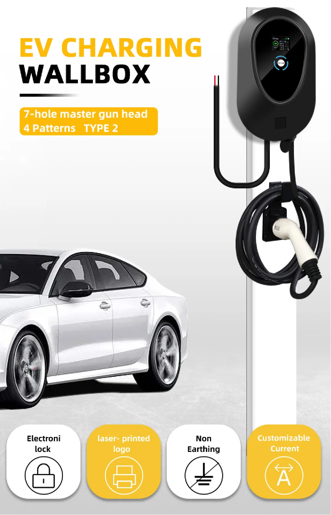 Custom New Energy Wallbox Car Charging Station Smart Ac Electric