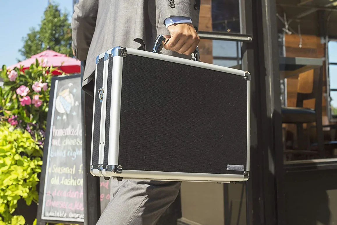 Locking Briefcase - 18X14.25 Inch Aluminum Laptop Case with Combo