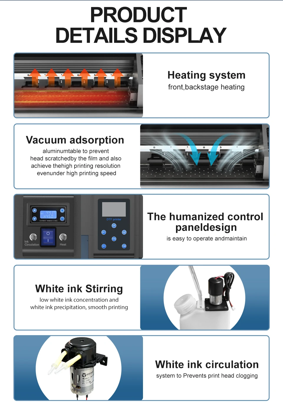 Large Format Dtf Printer XP600 60cm Dual Head Dtf Printer and Shaker System with Smoke Purifier Powder Shaking Machine