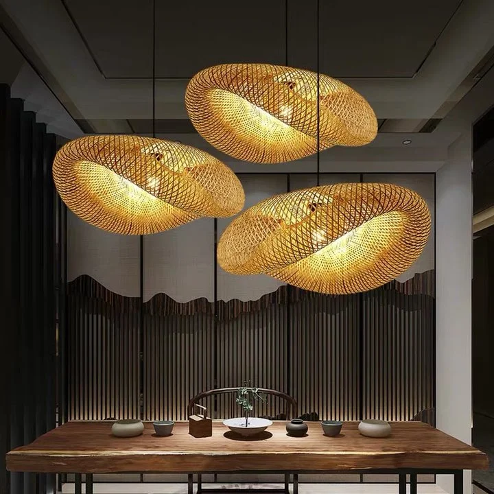 Hitecdad New Trend Handmade Rattan Hang Light Bamboo Pendant Lamp For ...