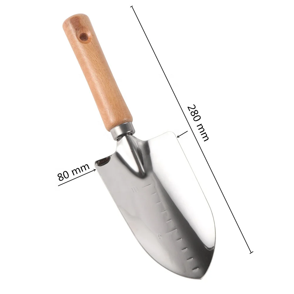 Mini Garden Shovel Small Wooden Handle Stainless Steel Shovel For Digging Weeding Loose Soil Spade Hand Tool