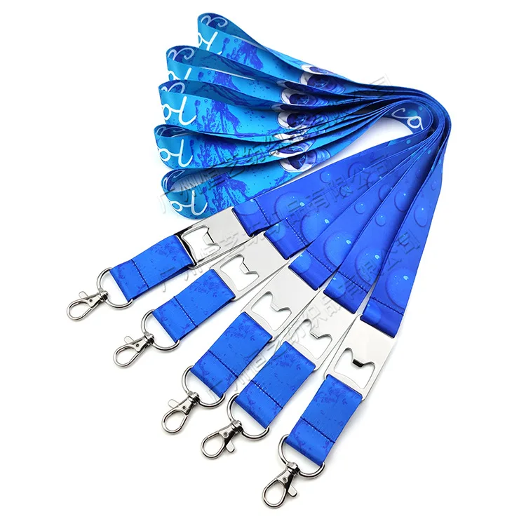 Hotsale Beer Opener Lanyard Keychain With Custom Logo Sublimation