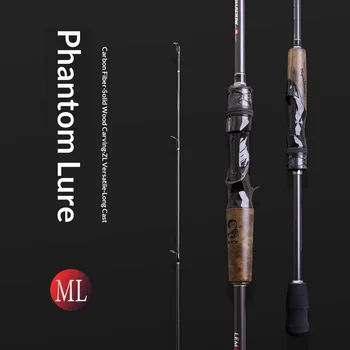 Demon Hunter Magic Shadow ML Luya Rod Spinning Wheel Water Drop Set Carbon Far-cast Bass Cow-mouth Fishing Rod 0.6kg 2-Piece – Soft Lure – view 3