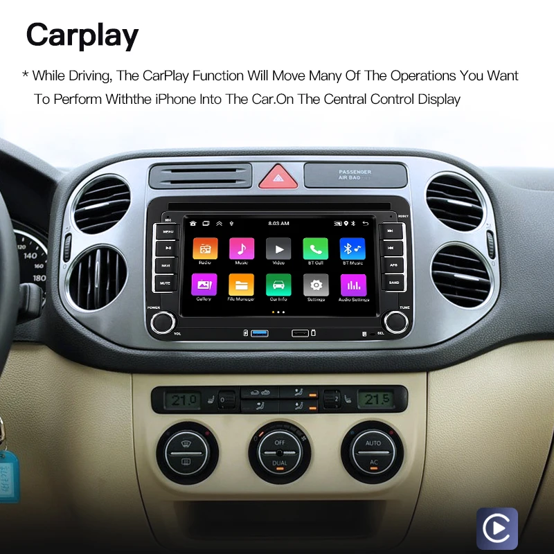 Android 7Inch 2 Din for Skoda Superb/Yeti/Roomster Car Radio Multimedia Player GPS Navi BT RDS DSP QLED Carplay Screen Wifi