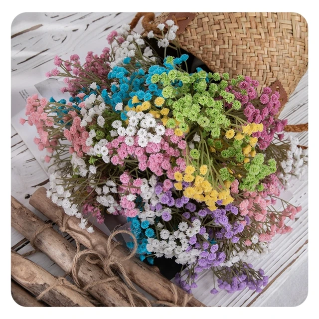 Natural Real Touch Baby breath Flower Latex Pink Blue Babysbreath Artificial Flower Bulk for Wedding Party Home DIY Decoration