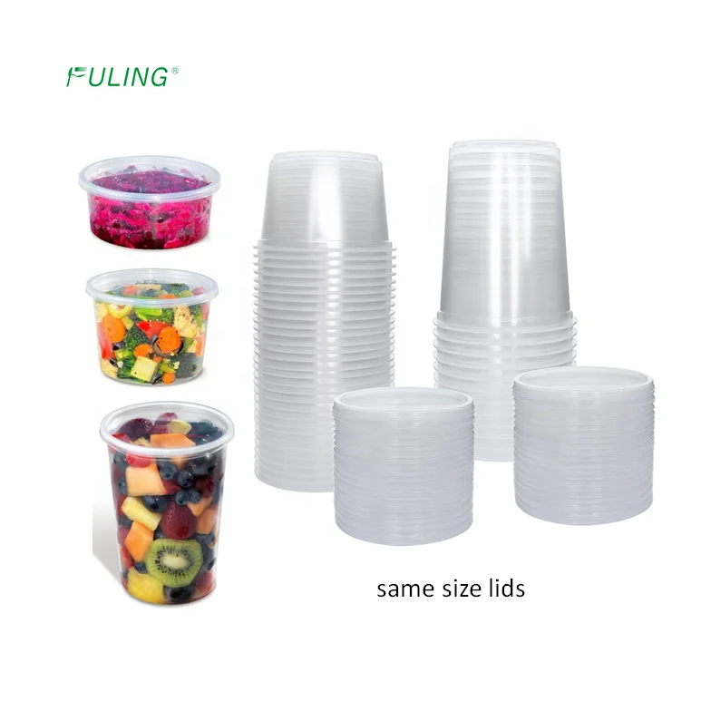 8 12 16 24 32 унции круглая прозрачная морозильная камера pp пищевая упаковка deli контейнер с крышками для горячих супов продуктов и холодных салатов фруктов