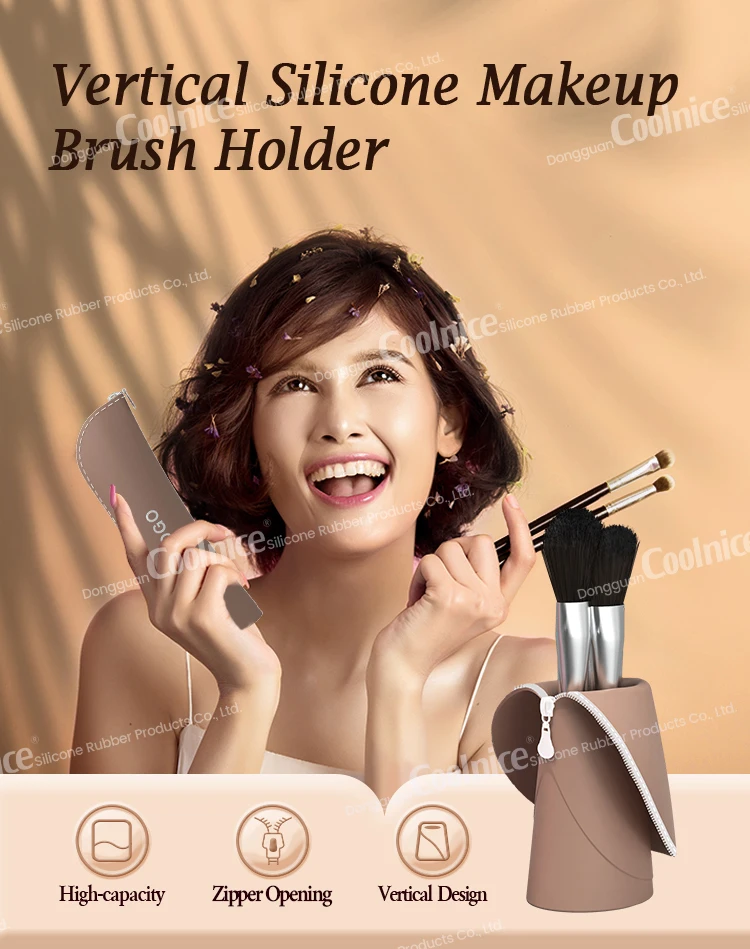 Makeup Brush Organizer Portable Makeup Brush Bag For Travel Silicone