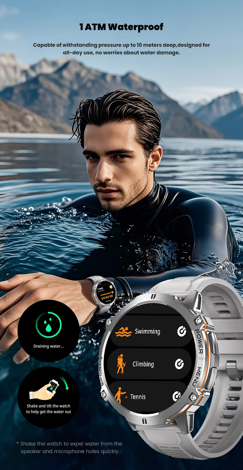 Smartwatch Iradish X3 – Écran 1,33", Podomètre, Tracker De Sommeil, Beige, Neuve